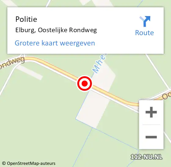 Locatie op kaart van de 112 melding: Politie Elburg, Oostelijke Rondweg op 2 augustus 2019 12:04