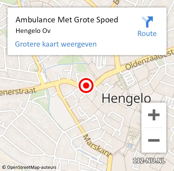 Locatie op kaart van de 112 melding: Ambulance Met Grote Spoed Naar Hengelo Ov op 2 augustus 2019 20:51