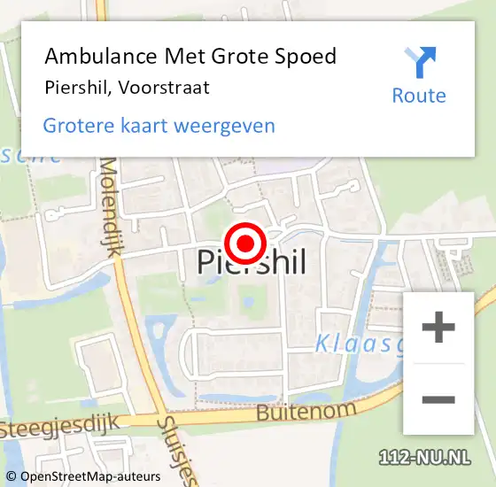 Locatie op kaart van de 112 melding: Ambulance Met Grote Spoed Naar Piershil, Voorstraat op 2 augustus 2019 22:51