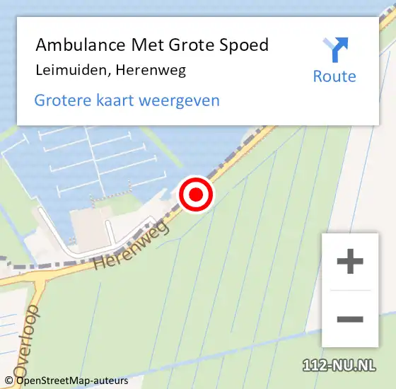 Locatie op kaart van de 112 melding: Ambulance Met Grote Spoed Naar Leimuiden, Herenweg op 3 augustus 2019 06:10