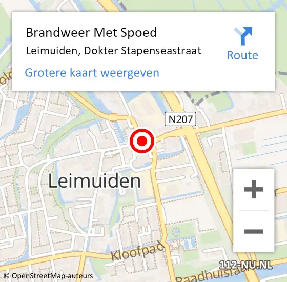 Locatie op kaart van de 112 melding: Brandweer Met Spoed Naar Leimuiden, Dokter Stapenseastraat op 3 augustus 2019 07:36