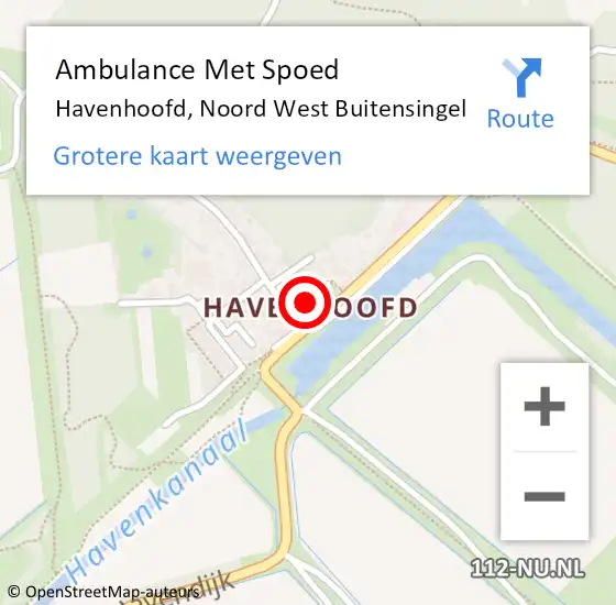 Locatie op kaart van de 112 melding: Ambulance Met Spoed Naar Havenhoofd op 4 augustus 2019 01:32