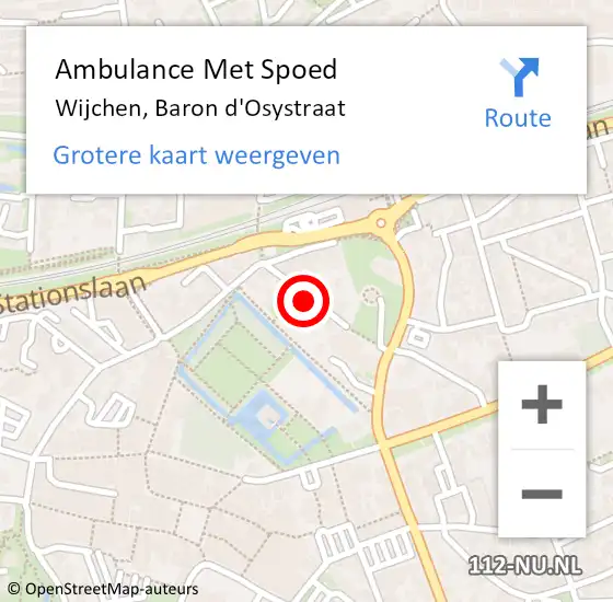 Locatie op kaart van de 112 melding: Ambulance Met Spoed Naar Wijchen, Baron d'Osystraat op 4 augustus 2019 09:19