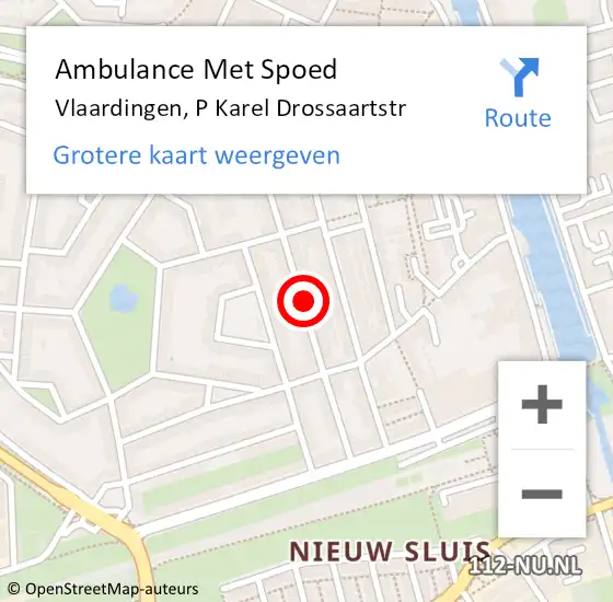 Locatie op kaart van de 112 melding: Ambulance Met Spoed Naar Vlaardingen, P Karel Drossaartstr op 4 augustus 2019 21:40