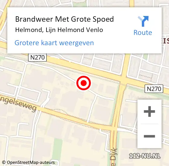 Locatie op kaart van de 112 melding: Brandweer Met Grote Spoed Naar Helmond, Lijn Helmond Venlo op 5 augustus 2019 12:05