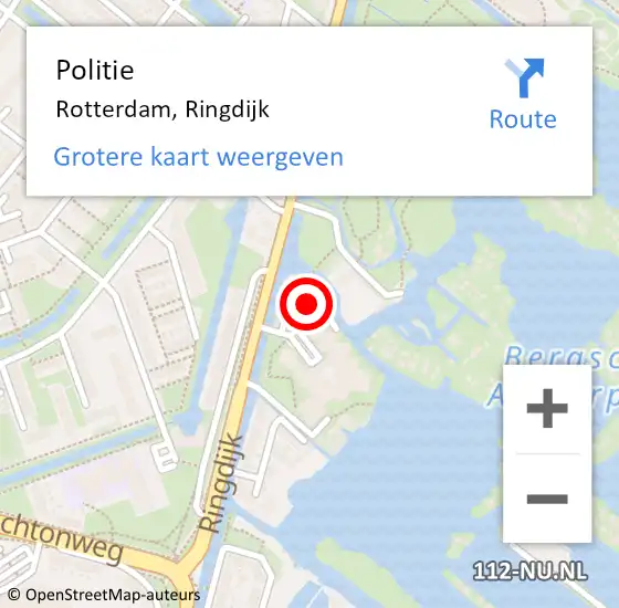 Locatie op kaart van de 112 melding: Politie Rotterdam, Ringdijk op 5 augustus 2019 17:47