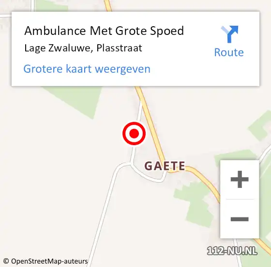 Locatie op kaart van de 112 melding: Ambulance Met Grote Spoed Naar Lage Zwaluwe, Plasstraat op 5 augustus 2019 20:12