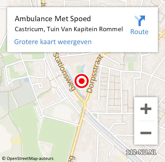 Locatie op kaart van de 112 melding: Ambulance Met Spoed Naar Castricum, Tuin Van Kapitein Rommel op 6 augustus 2019 08:40