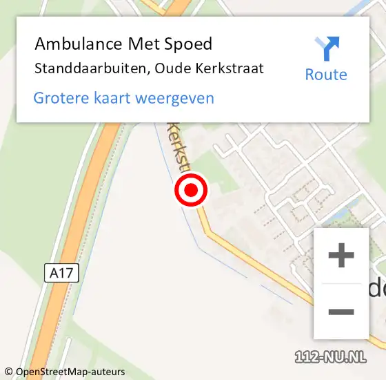 Locatie op kaart van de 112 melding: Ambulance Met Spoed Naar Standdaarbuiten, Oude Kerkstraat op 6 augustus 2019 13:58