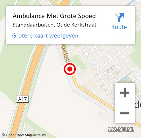 Locatie op kaart van de 112 melding: Ambulance Met Grote Spoed Naar Standdaarbuiten, Oude Kerkstraat op 6 augustus 2019 14:27