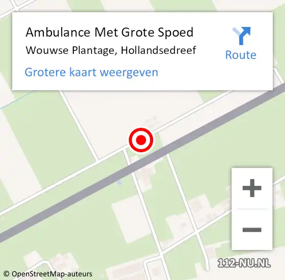 Locatie op kaart van de 112 melding: Ambulance Met Grote Spoed Naar Wouwse Plantage, Hollandsedreef op 6 augustus 2019 15:15