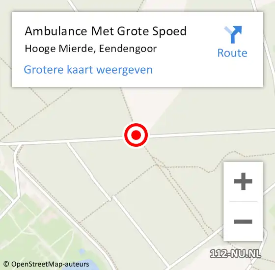 Locatie op kaart van de 112 melding: Ambulance Met Grote Spoed Naar Hooge Mierde, Eendengoor op 6 augustus 2019 18:51