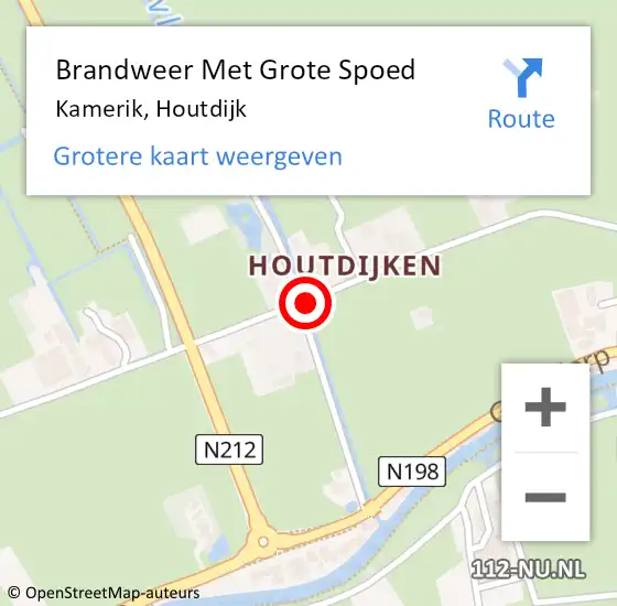 Locatie op kaart van de 112 melding: Brandweer Met Grote Spoed Naar Kamerik, Houtdijk op 6 augustus 2019 20:22