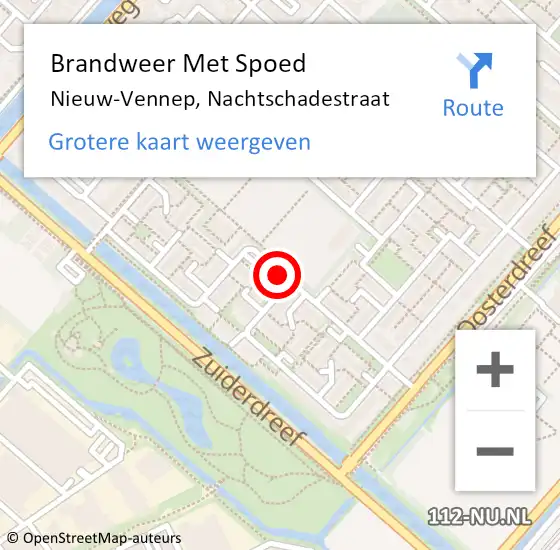 Locatie op kaart van de 112 melding: Brandweer Met Spoed Naar Nieuw-Vennep, Nachtschadestraat op 6 augustus 2019 20:23