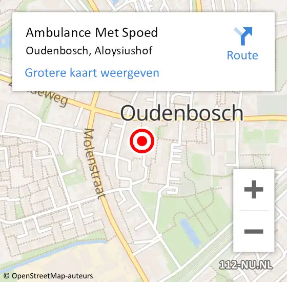 Locatie op kaart van de 112 melding: Ambulance Met Spoed Naar Oudenbosch, Aloysiushof op 7 augustus 2019 13:52