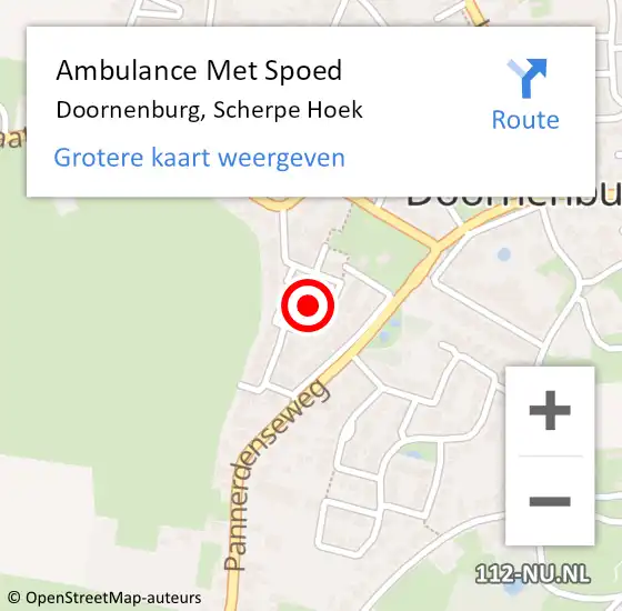 Locatie op kaart van de 112 melding: Ambulance Met Spoed Naar Doornenburg, Scherpe Hoek op 7 augustus 2019 16:18
