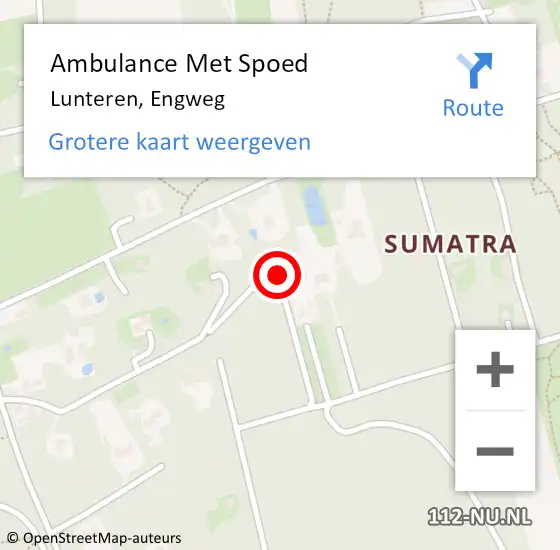 Locatie op kaart van de 112 melding: Ambulance Met Spoed Naar Lunteren, Engweg op 7 augustus 2019 16:32