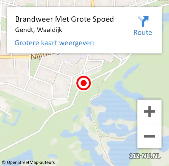 Locatie op kaart van de 112 melding: Brandweer Met Grote Spoed Naar Gendt, Waaldijk op 7 augustus 2019 17:59