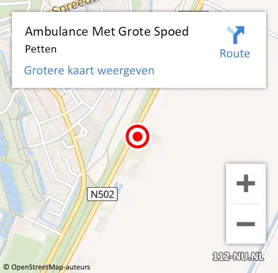 Locatie op kaart van de 112 melding: Ambulance Met Grote Spoed Naar Petten op 8 augustus 2019 15:23