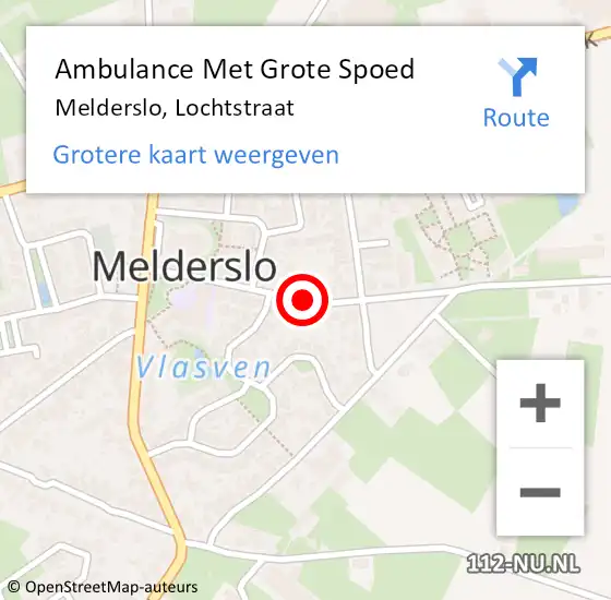 Locatie op kaart van de 112 melding: Ambulance Met Grote Spoed Naar Melderslo, Lochtstraat op 9 augustus 2019 16:27