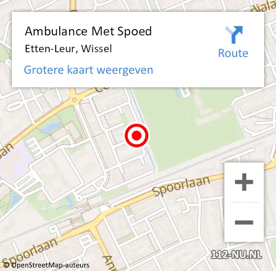 Locatie op kaart van de 112 melding: Ambulance Met Spoed Naar Etten-Leur, Wissel op 9 augustus 2019 18:22