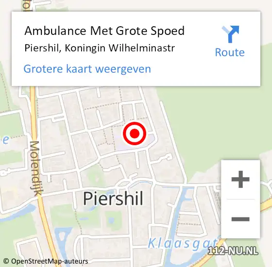 Locatie op kaart van de 112 melding: Ambulance Met Grote Spoed Naar Piershil, Koningin Wilhelminastr op 9 augustus 2019 19:49