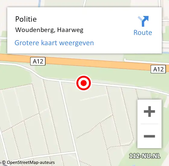 Locatie op kaart van de 112 melding: Politie Woudenberg, Haarweg op 10 augustus 2019 02:52