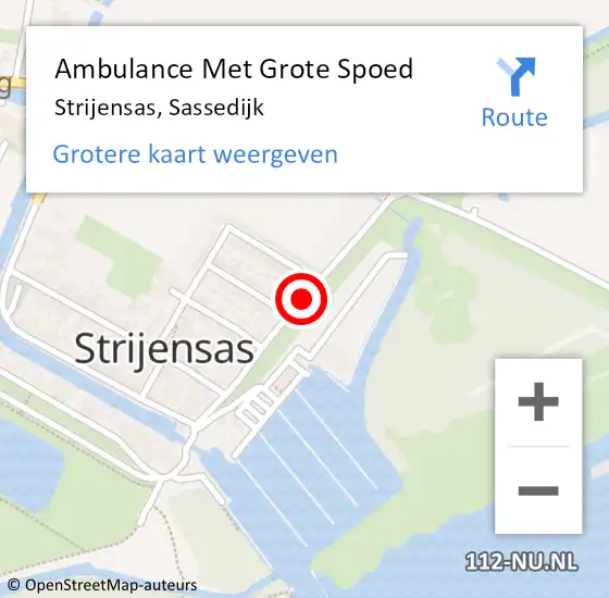 Locatie op kaart van de 112 melding: Ambulance Met Grote Spoed Naar Strijensas, Sassedijk op 10 augustus 2019 19:39