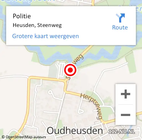 Locatie op kaart van de 112 melding: Politie Heusden, Steenweg op 11 augustus 2019 10:16