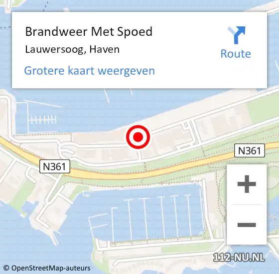 Locatie op kaart van de 112 melding: Brandweer Met Spoed Naar Lauwersoog, Haven op 11 augustus 2019 15:31