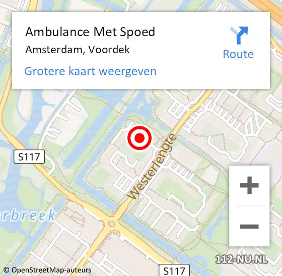 Locatie op kaart van de 112 melding: Ambulance Met Spoed Naar Amsterdam, Voordek op 11 augustus 2019 20:46