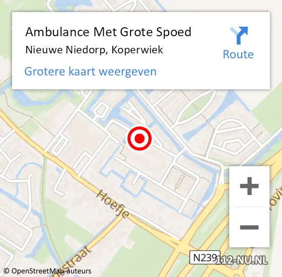 Locatie op kaart van de 112 melding: Ambulance Met Grote Spoed Naar Nieuwe Niedorp, Koperwiek op 12 augustus 2019 09:02