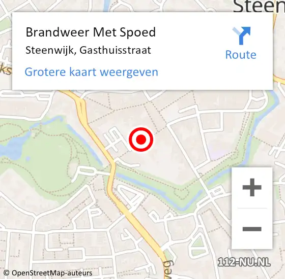 Locatie op kaart van de 112 melding: Brandweer Met Spoed Naar Steenwijk, Gasthuisstraat op 12 augustus 2019 14:08
