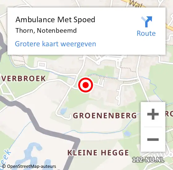 Locatie op kaart van de 112 melding: Ambulance Met Spoed Naar Thorn, Notenbeemd op 12 augustus 2019 15:33