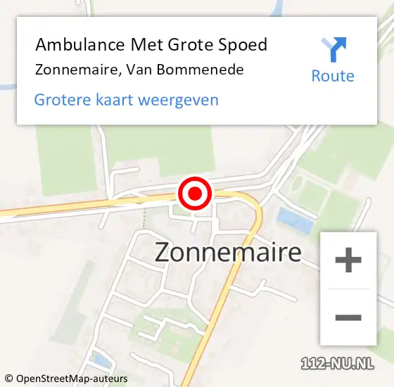 Locatie op kaart van de 112 melding: Ambulance Met Grote Spoed Naar Zonnemaire, Van Bommenede op 12 augustus 2019 16:57