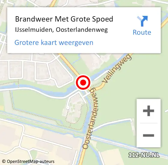 Locatie op kaart van de 112 melding: Brandweer Met Grote Spoed Naar IJsselmuiden, Oosterlandenweg op 12 augustus 2019 17:00