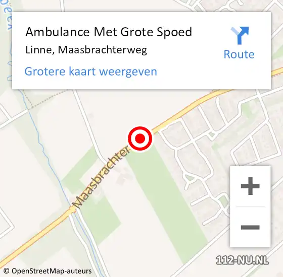 Locatie op kaart van de 112 melding: Ambulance Met Grote Spoed Naar Linne, Maasbrachterweg op 12 augustus 2019 22:20