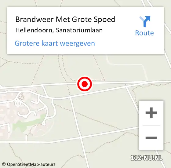 Locatie op kaart van de 112 melding: Brandweer Met Grote Spoed Naar Hellendoorn, Sanatoriumlaan op 13 augustus 2019 01:50