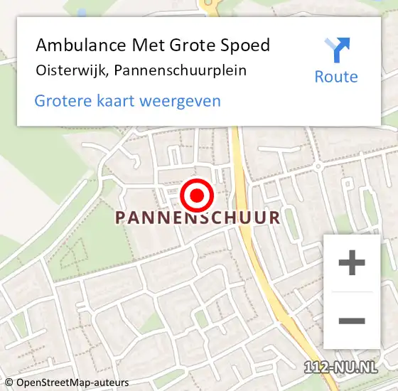 Locatie op kaart van de 112 melding: Ambulance Met Grote Spoed Naar Oisterwijk, Pannenschuurplein op 13 augustus 2019 06:32