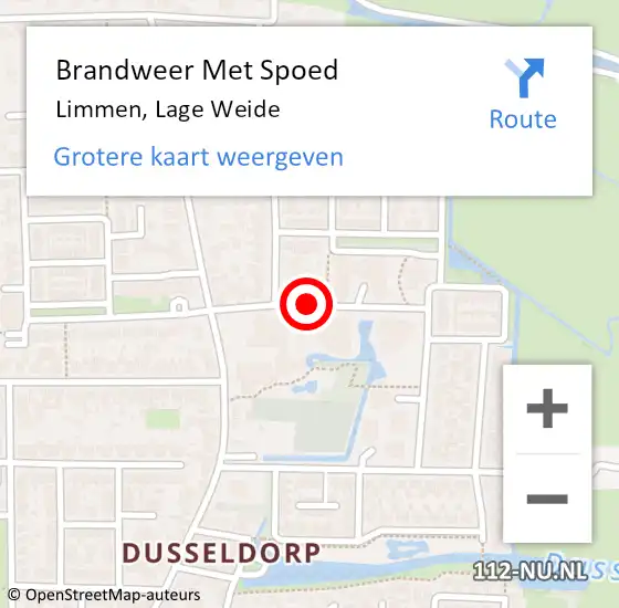 Locatie op kaart van de 112 melding: Brandweer Met Spoed Naar Limmen, Lage Weide op 13 augustus 2019 11:05