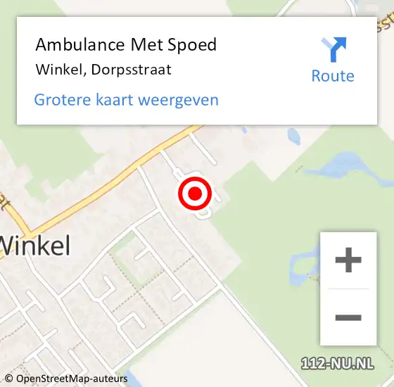 Locatie op kaart van de 112 melding: Ambulance Met Spoed Naar Winkel, Dorpsstraat op 13 augustus 2019 11:50