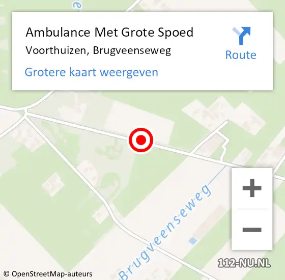 Locatie op kaart van de 112 melding: Ambulance Met Grote Spoed Naar Voorthuizen, Brugveenseweg op 14 augustus 2019 15:02