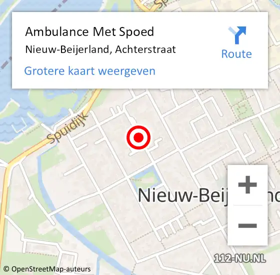 Locatie op kaart van de 112 melding: Ambulance Met Spoed Naar Nieuw-Beijerland, Achterstraat op 15 augustus 2019 20:00
