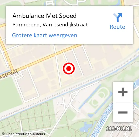 Locatie op kaart van de 112 melding: Ambulance Met Spoed Naar Purmerend, Van IJsendijkstraat op 16 augustus 2019 11:09