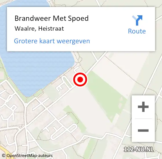 Locatie op kaart van de 112 melding: Brandweer Met Spoed Naar Waalre, Heistraat op 16 augustus 2019 20:08