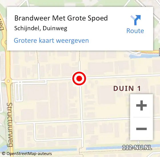 Locatie op kaart van de 112 melding: Brandweer Met Grote Spoed Naar Schijndel, Duinweg op 16 augustus 2019 20:43