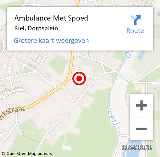Locatie op kaart van de 112 melding: Ambulance Met Spoed Naar Riel, Dorpsplein op 17 augustus 2019 14:22