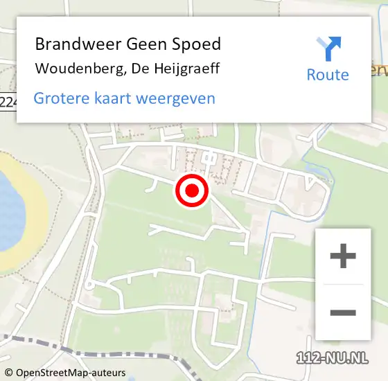 Locatie op kaart van de 112 melding: Brandweer Geen Spoed Naar Woudenberg, De Heijgraeff op 17 augustus 2019 15:14