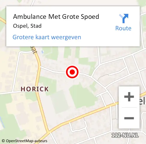 Locatie op kaart van de 112 melding: Ambulance Met Grote Spoed Naar Ospel, Stad op 17 augustus 2019 19:14