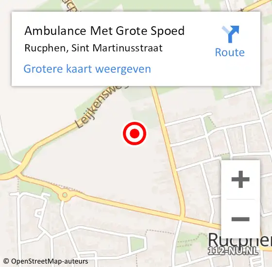Locatie op kaart van de 112 melding: Ambulance Met Grote Spoed Naar Rucphen, Sint Martinusstraat op 18 augustus 2019 01:00